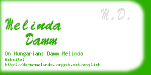 melinda damm business card